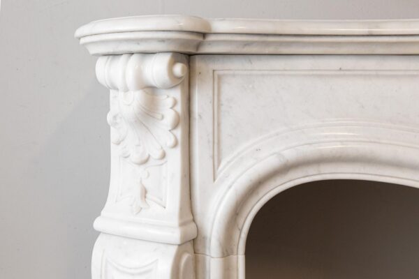 Louis XV Carrara Marble Antique Fireplace Surround - Image 21