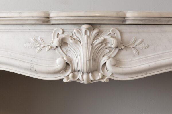 Louis XV Carrara Marble Antique Fireplace Surround - Image 20