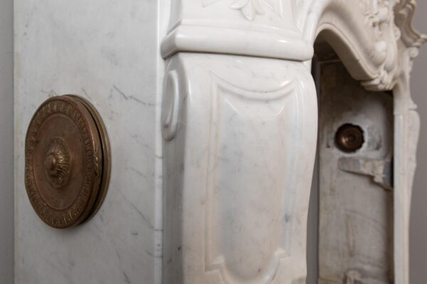 Louis XV Carrara Marble Antique Fireplace Surround - Image 15