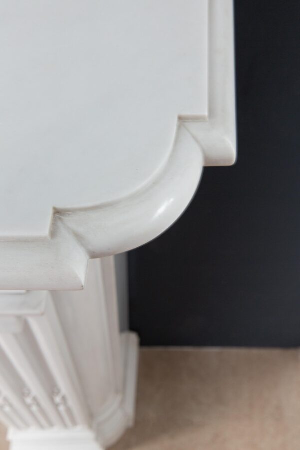 Very Rare Exceptional Statuary Clear White Marble Antique Fireplace Surround - Image 43