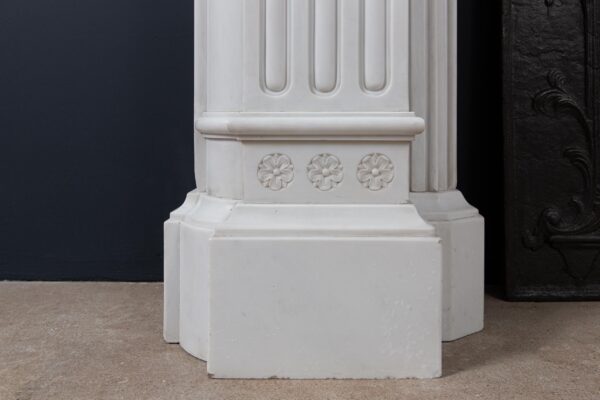 Very Rare Exceptional Statuary Clear White Marble Antique Fireplace Surround - Image 22
