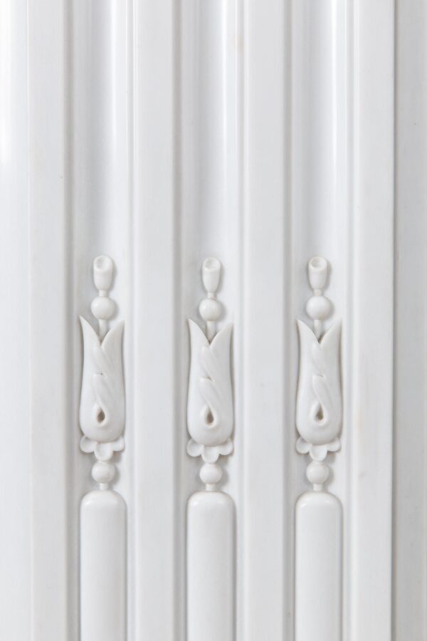 Very Rare Exceptional Statuary Clear White Marble Antique Fireplace Surround - Image 19