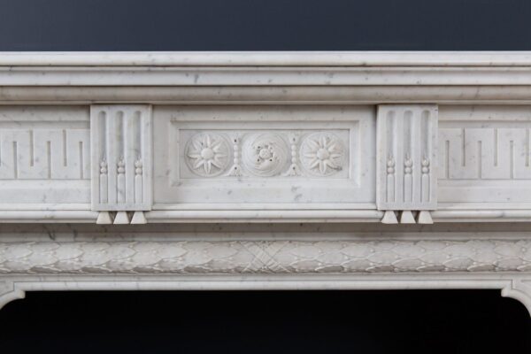 Beautiful French Louis VX Carrara Marble Antique Circulation Fireplace - Image 20