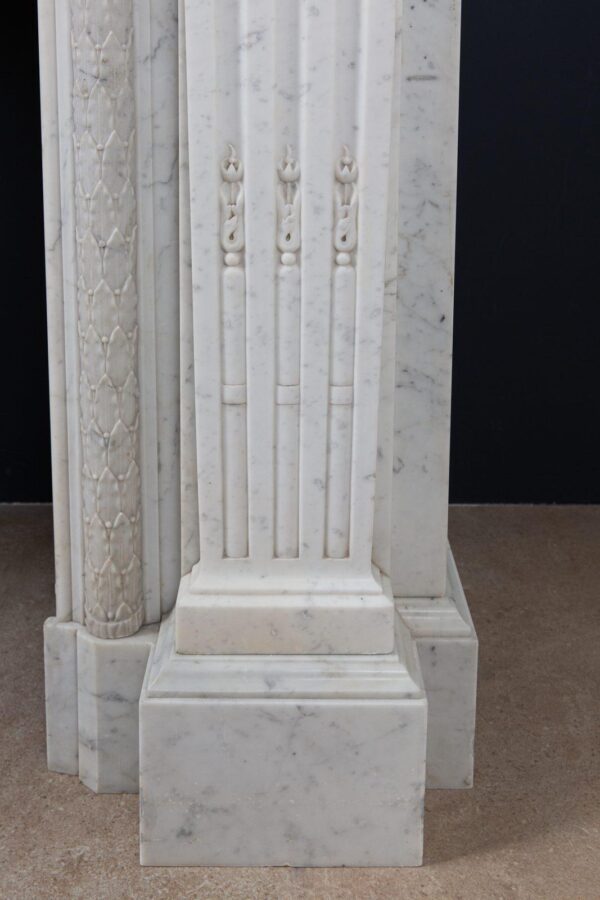 Beautiful French Louis VX Carrara Marble Antique Circulation Fireplace - Image 14
