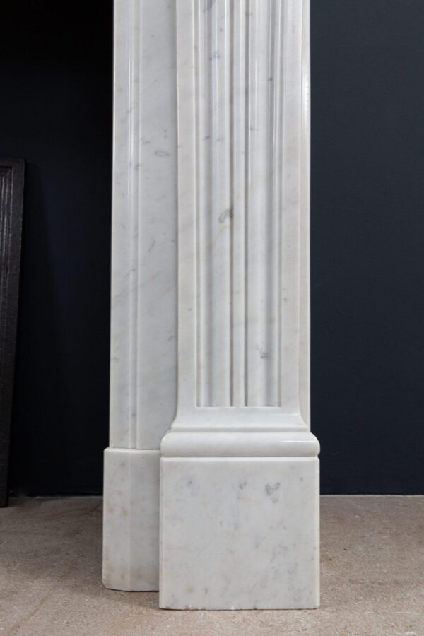 Luxury French  Louis XVI Carrara Marble Antique Fireplace Surround - Image 6