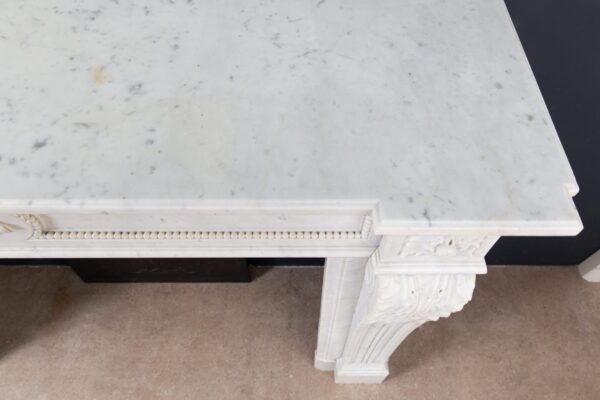 Luxury French  Louis XVI Carrara Marble Antique Fireplace Surround - Image 2