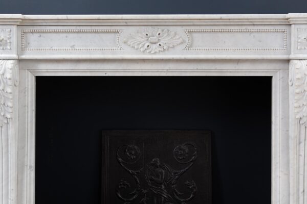 Luxury French  Louis XVI Carrara Marble Antique Fireplace Surround - Image 19