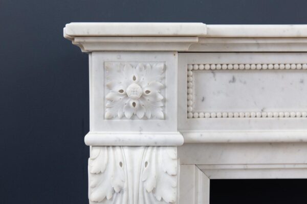 Luxury French  Louis XVI Carrara Marble Antique Fireplace Surround - Image 17