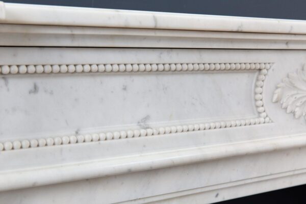 Luxury French  Louis XVI Carrara Marble Antique Fireplace Surround - Image 14