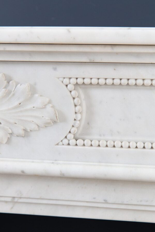 Luxury French  Louis XVI Carrara Marble Antique Fireplace Surround - Image 13