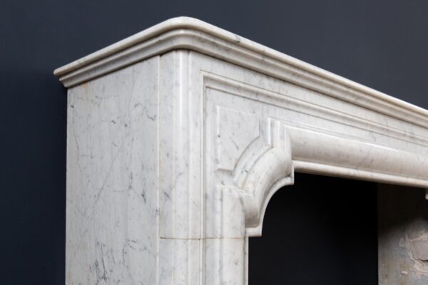 French Carrara Marble Antique Bolection Front Fireplace - Image 8