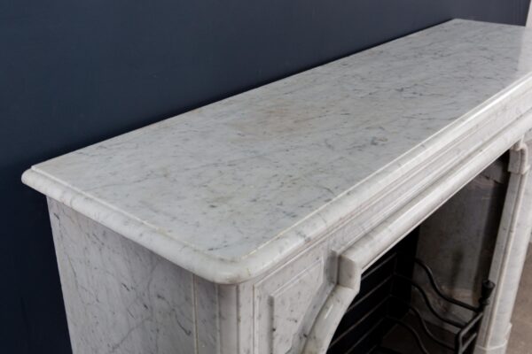 French Carrara Marble Antique Bolection Front Fireplace - Image 5