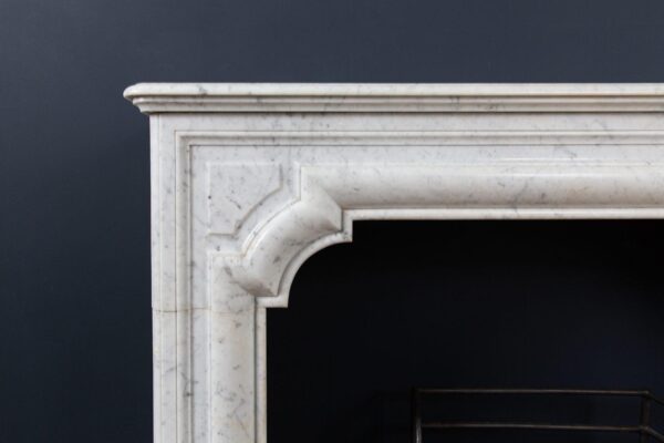 French Carrara Marble Antique Bolection Front Fireplace - Image 13