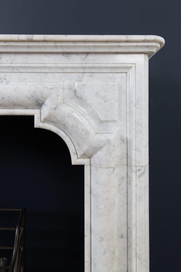 French Carrara Marble Antique Bolection Front Fireplace - Image 15