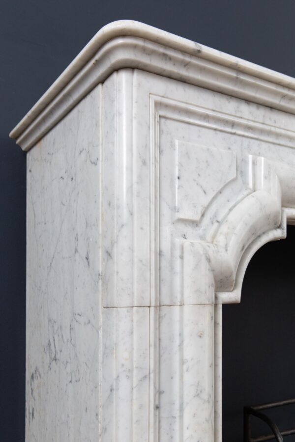 French Carrara Marble Antique Bolection Front Fireplace - Image 10