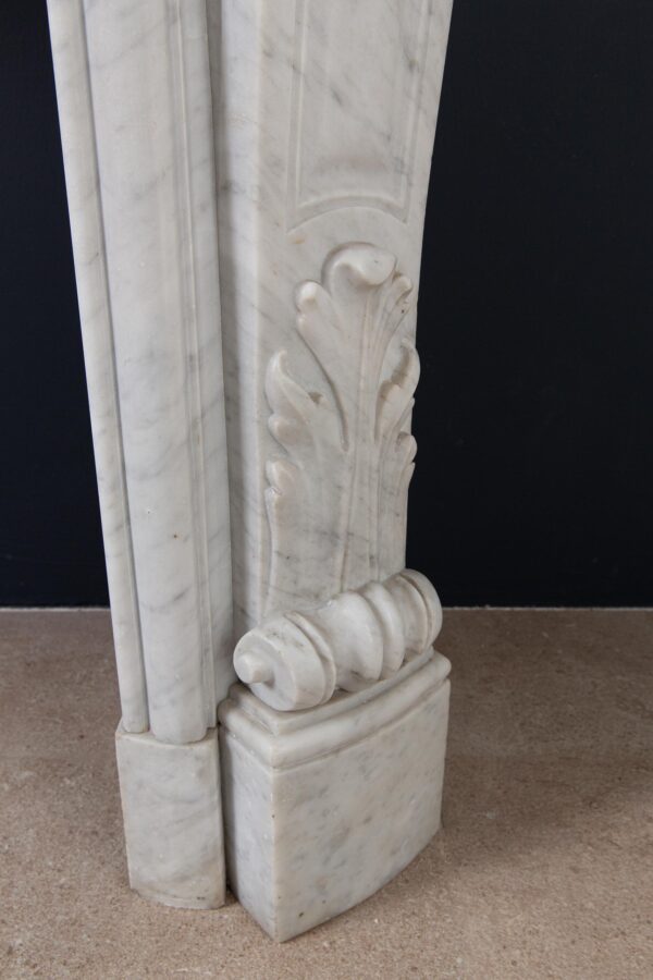 Louis XV Carrara Marble Antique Fireplace Surround - Image 8