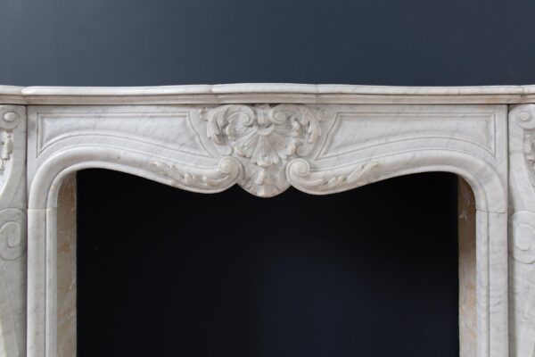 Louis XV Carrara Marble Antique Fireplace Surround - Image 12