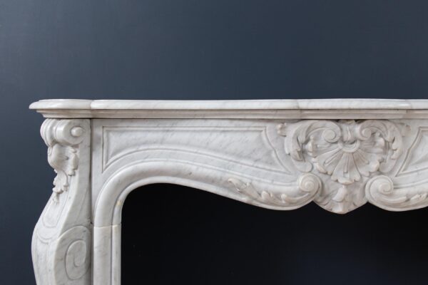 Louis XV Carrara Marble Antique Fireplace Surround - Image 13