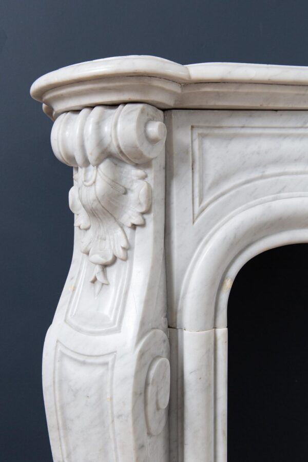Louis XV Carrara Marble Antique Fireplace Surround - Image 15