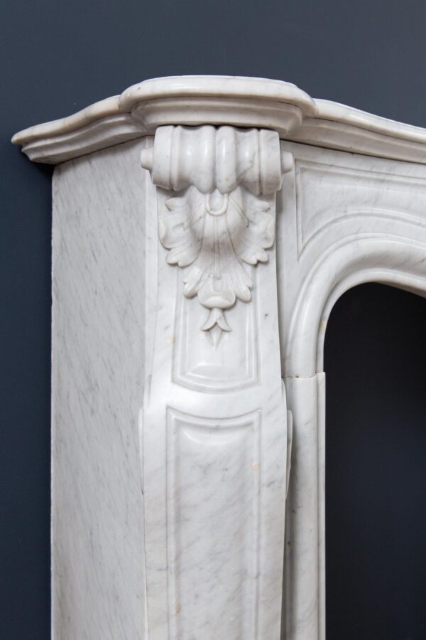 Louis XV Carrara Marble Antique Fireplace Surround - Image 16
