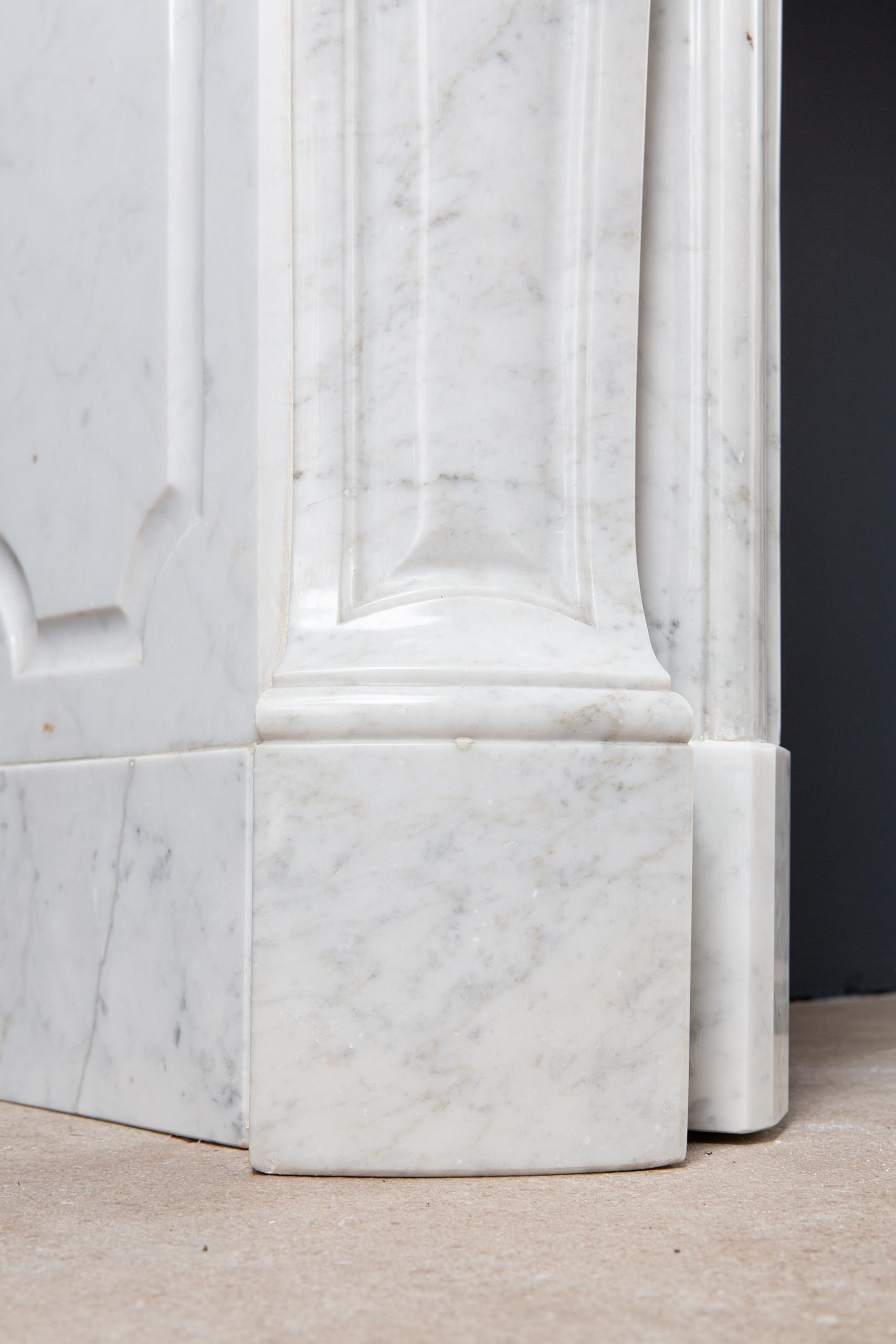 Louis XV Carrara Marble Antique Fireplace Surround - Image 13