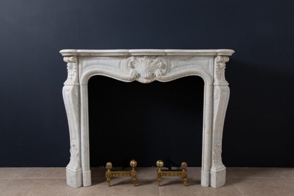 Luxury French Antique Marble Carrara Front Fireplace