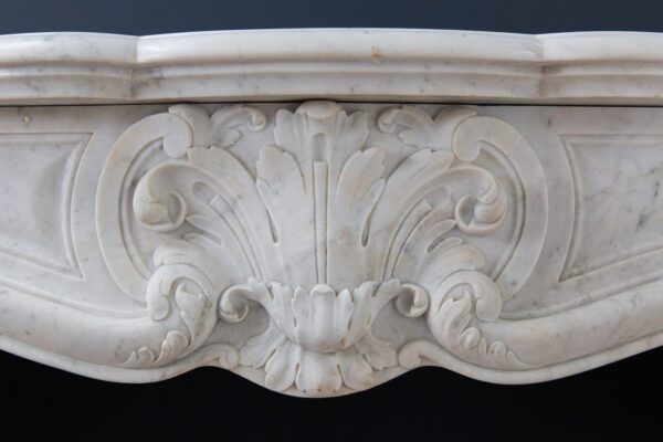 Luxury French Antique Marble Carrara Front Fireplace - Image 7