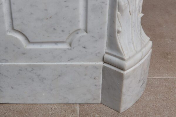 Luxury French Antique Marble Carrara Front Fireplace - Image 17