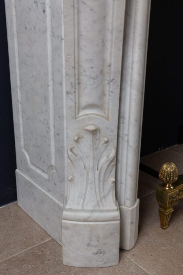 Luxury French Antique Marble Carrara Front Fireplace - Image 18