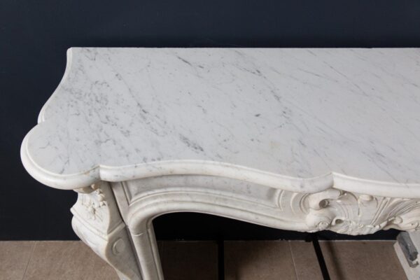 Luxury French Antique Marble Carrara Front Fireplace - Image 20