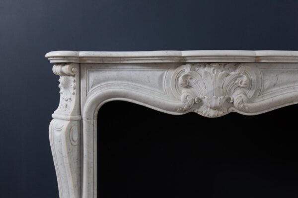 Luxury French Antique Marble Carrara Front Fireplace - Image 2
