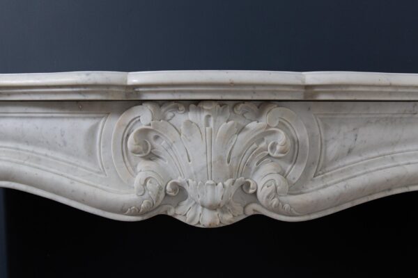 Luxury French Antique Marble Carrara Front Fireplace - Image 5