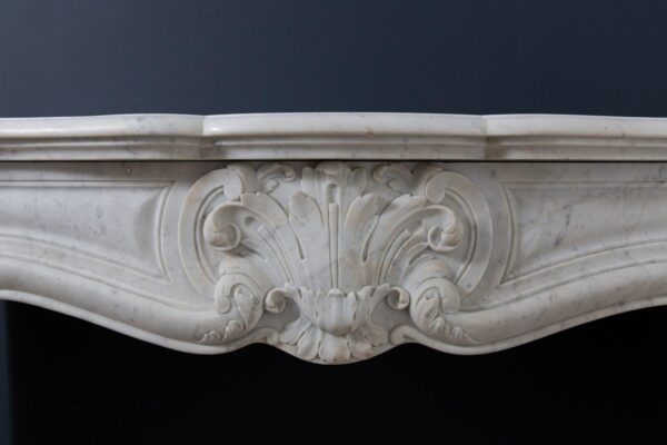 Luxury French Antique Marble Carrara Front Fireplace - Image 3