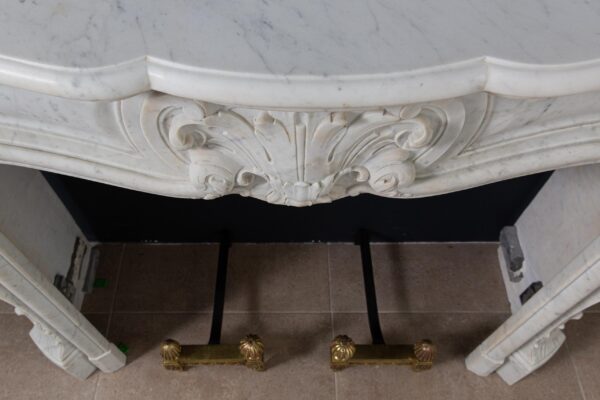Luxury French Antique Marble Carrara Front Fireplace - Image 6