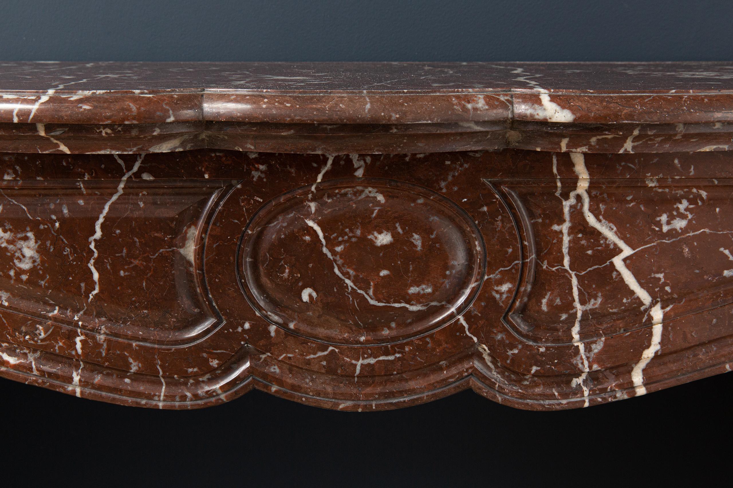 Red Marble Antique Pompadour Front Fireplace - Image 12