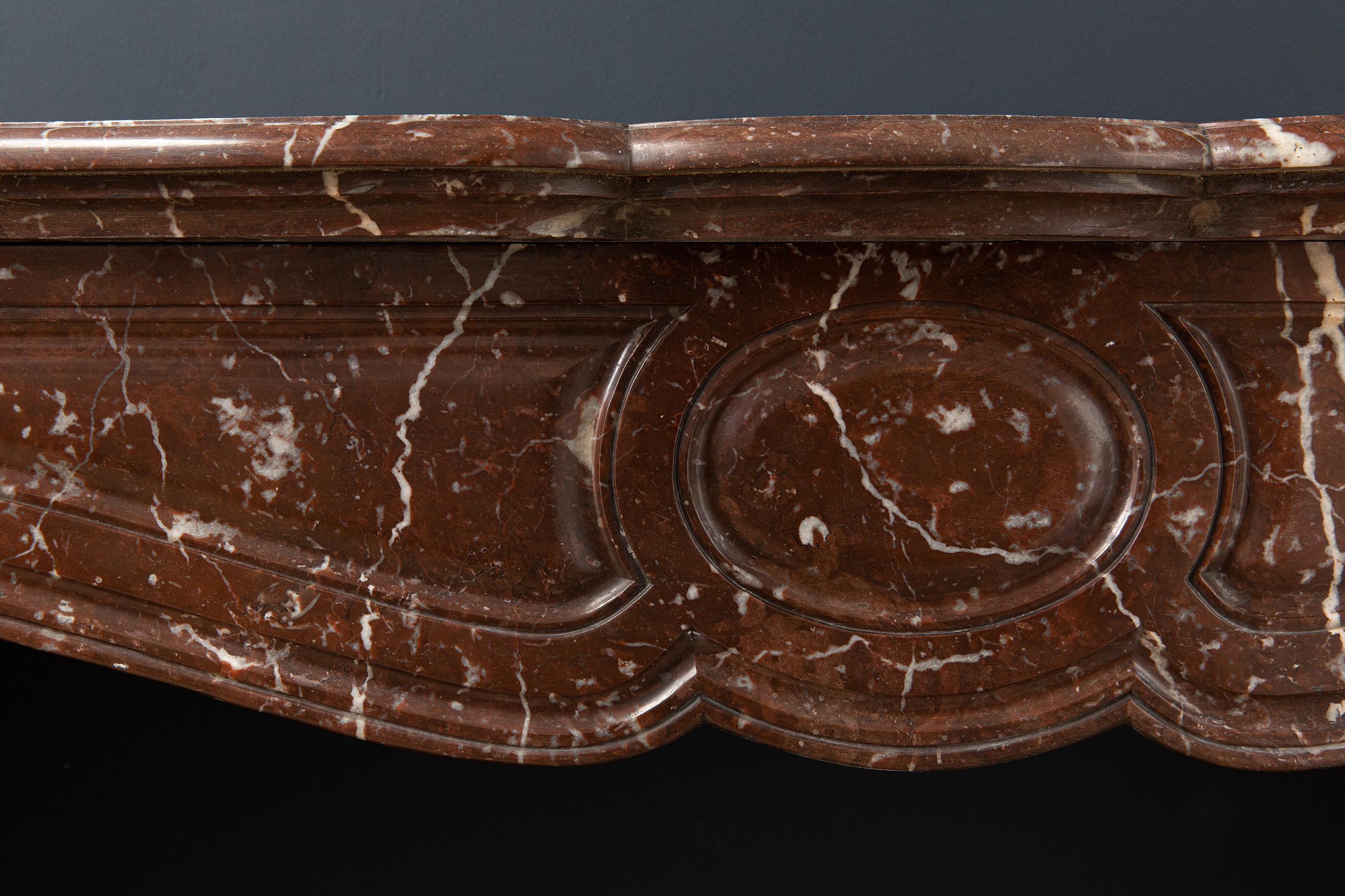 Red Marble Antique Pompadour Front Fireplace - Image 11