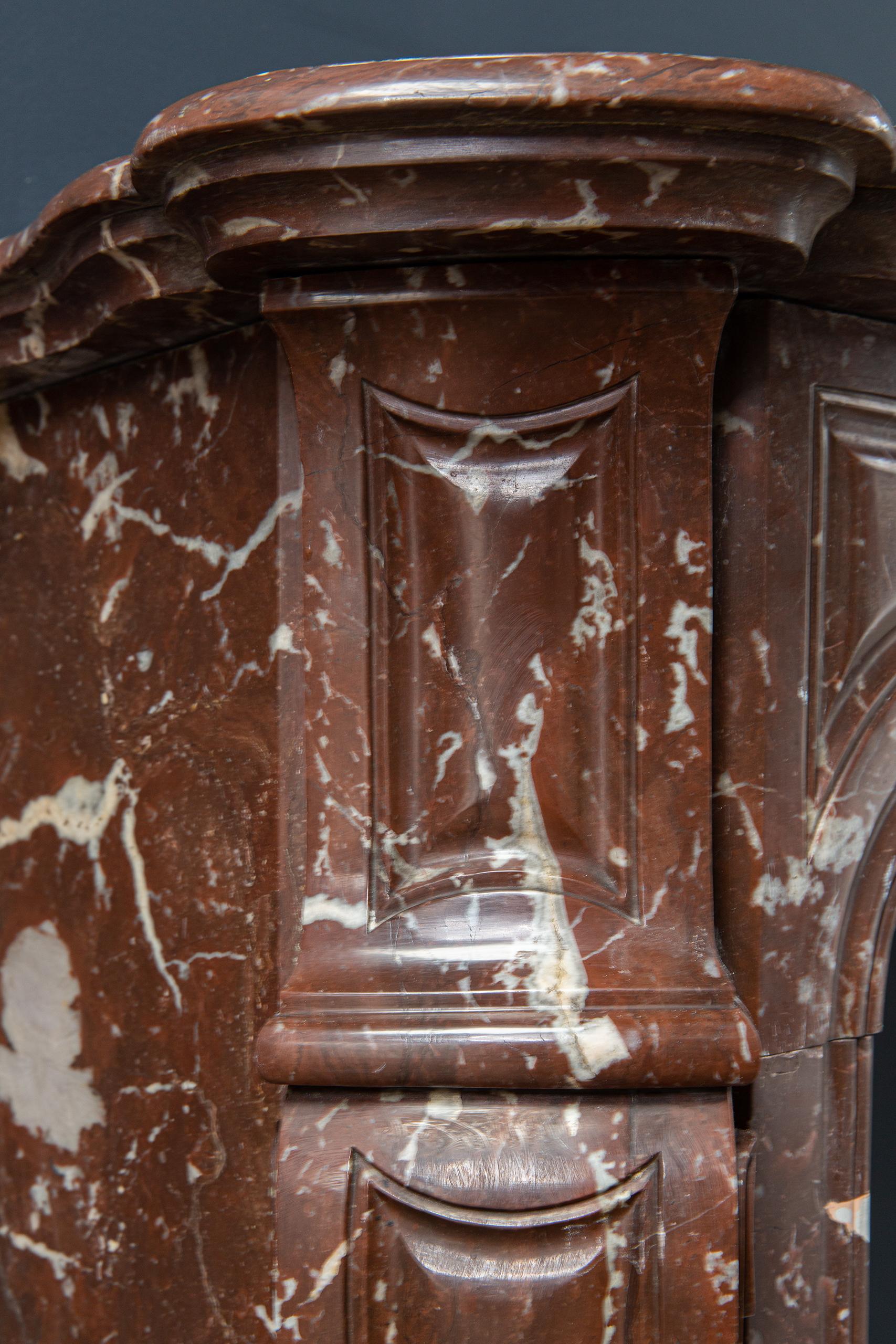 Red Marble Antique Pompadour Front Fireplace - Image 10