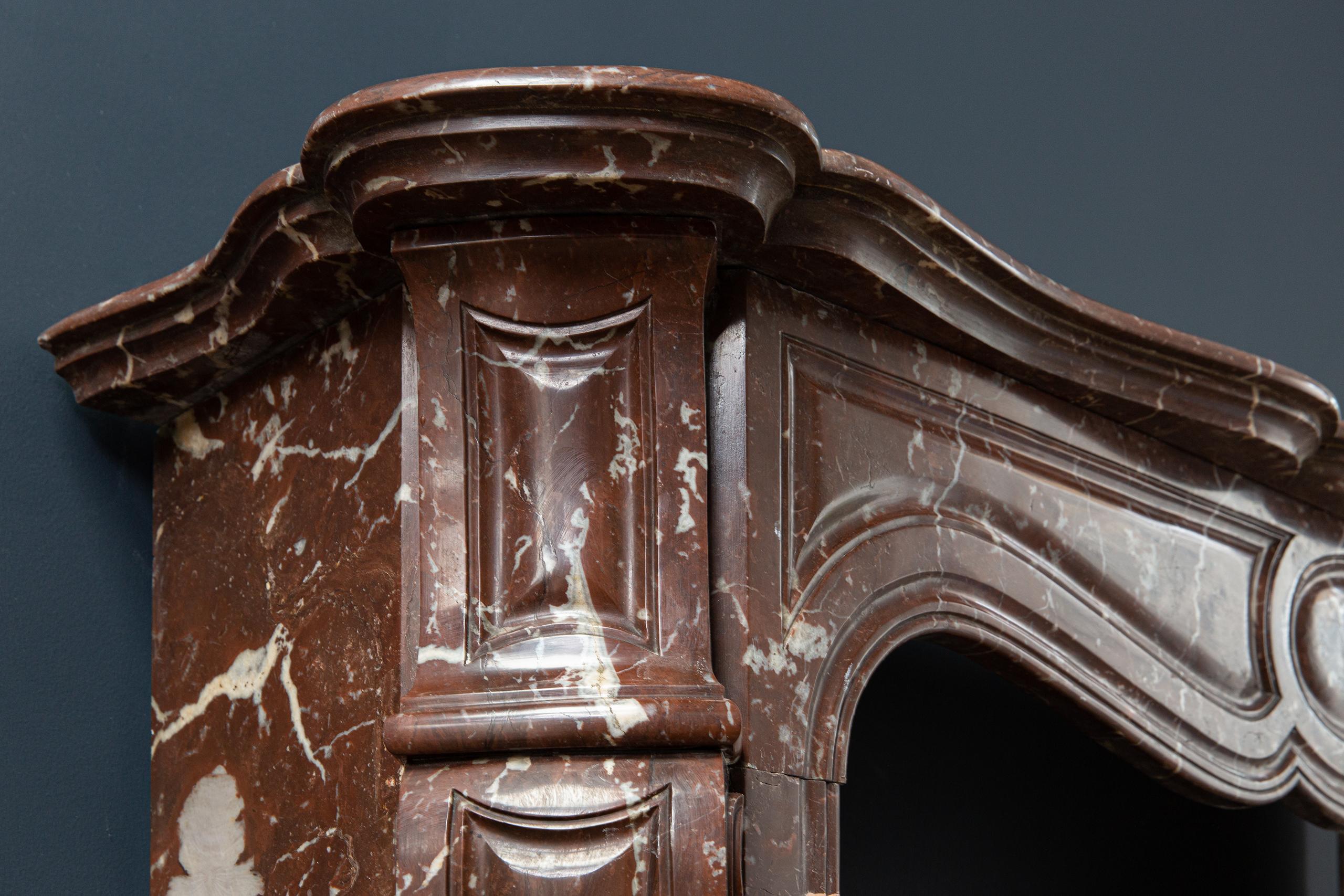 Red Marble Antique Pompadour Front Fireplace - Image 7