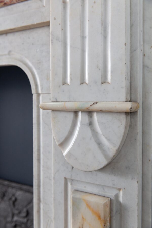 White Marble Antique Neoclassical French Circulation Fireplace - Image 14