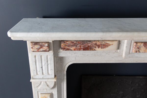 White Marble Antique Neoclassical French Circulation Fireplace - Image 16
