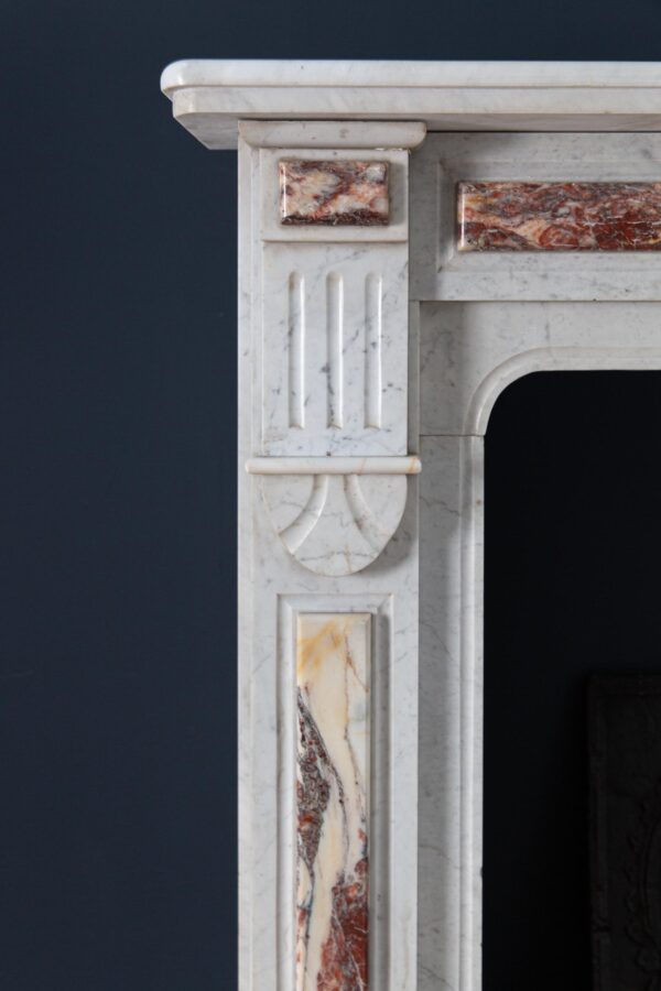 White Marble Antique Neoclassical French Circulation Fireplace - Image 20