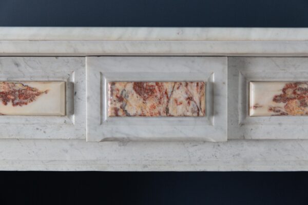 White Marble Antique Neoclassical French Circulation Fireplace - Image 4