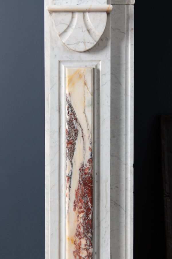 White Marble Antique Neoclassical French Circulation Fireplace - Image 7