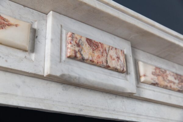 White Marble Antique Neoclassical French Circulation Fireplace - Image 9