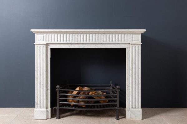 Carrara Marble White Antique Fireplace Surround