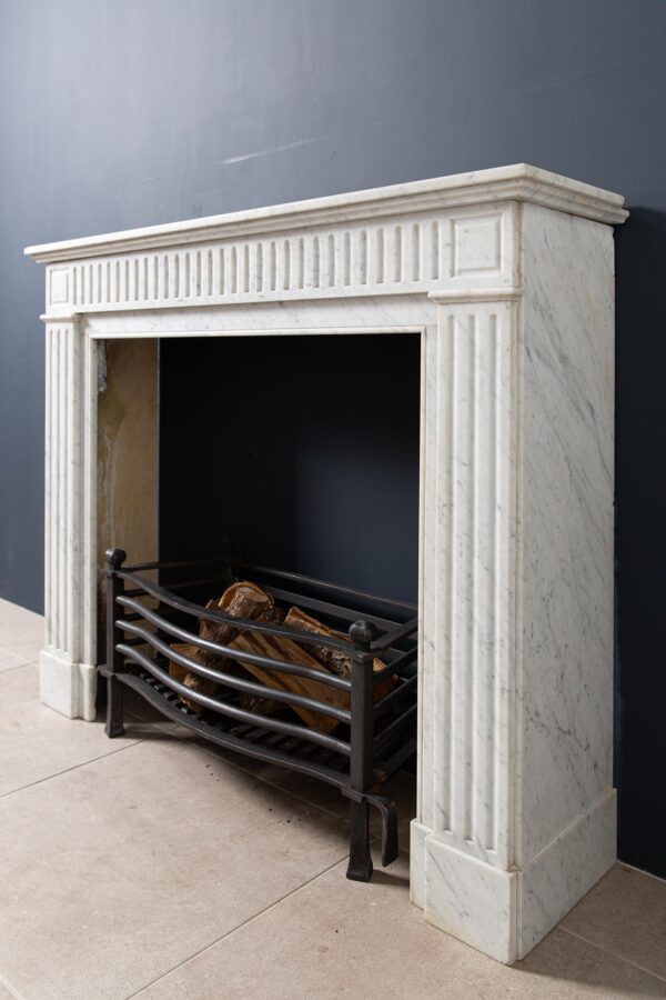 Carrara Marble White Antique Fireplace Surround - Image 12