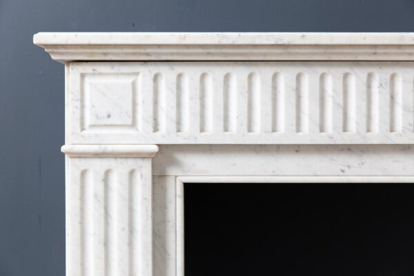 Carrara Marble White Antique Fireplace Surround - Image 3