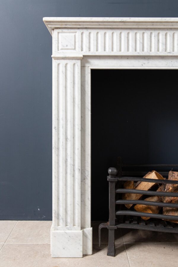 Carrara Marble White Antique Fireplace Surround - Image 4