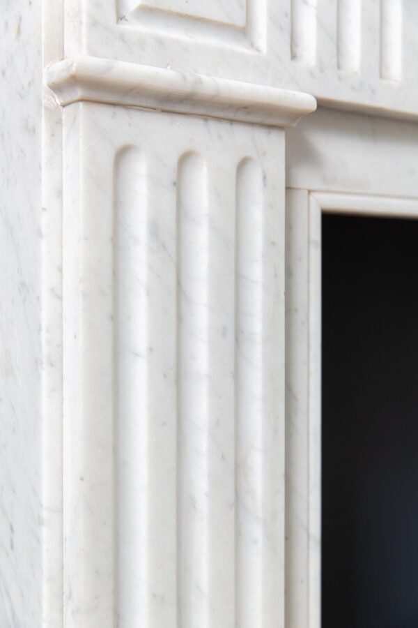 Carrara Marble White Antique Fireplace Surround - Image 7