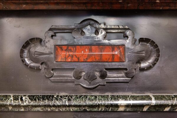 Extravagant Black Marble Antique Circular Fireplace - Image 8